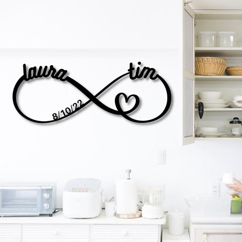 Personalized Infinity Metal Sign, Metal Established infinity Sign, Housewarming Gift, Door Hanger, Wedding Gift, Metal Monogram Sign