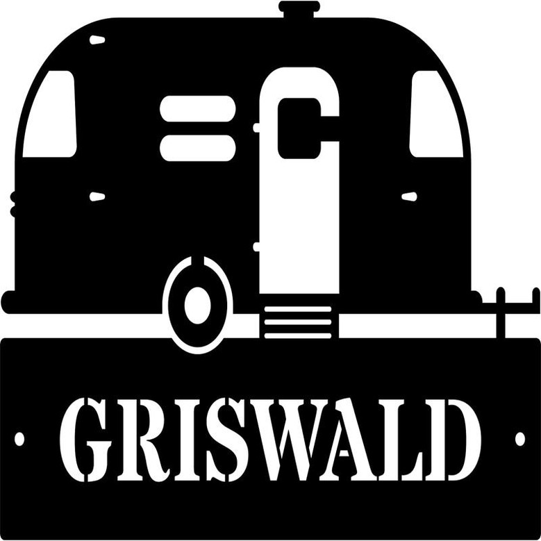Personalized Camping Sign with a RV Camper - Wall Sign Customized with Name for Happy Campers