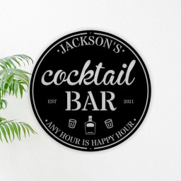 Cocktail Bar, Bar Signs, Personalized Bar Sign, Personalized Signs, Bar Decor, Man Cave, Metal Sign, Father&#39;s Day Gift, Custom Bar Sign