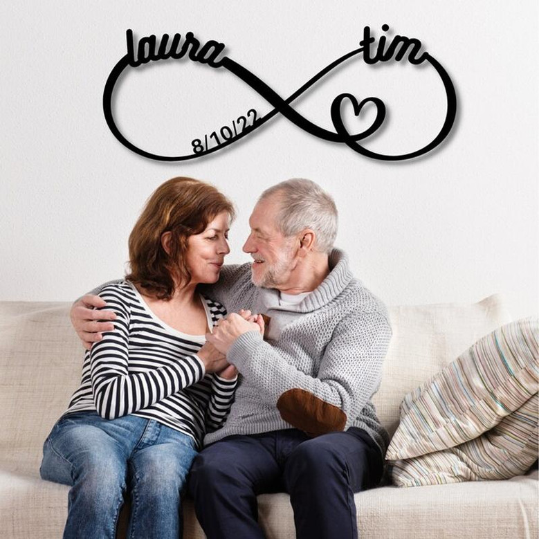 Personalized Infinity Metal Sign, Metal Established infinity Sign, Housewarming Gift, Door Hanger, Wedding Gift, Metal Monogram Sign