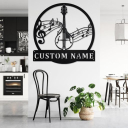 Custom Mandolin Musical Instrument Metal Wall Art, Personalized Mandolin Teacher Name Sign Decoration For Room, Mandolin Home Decor,Mandolin