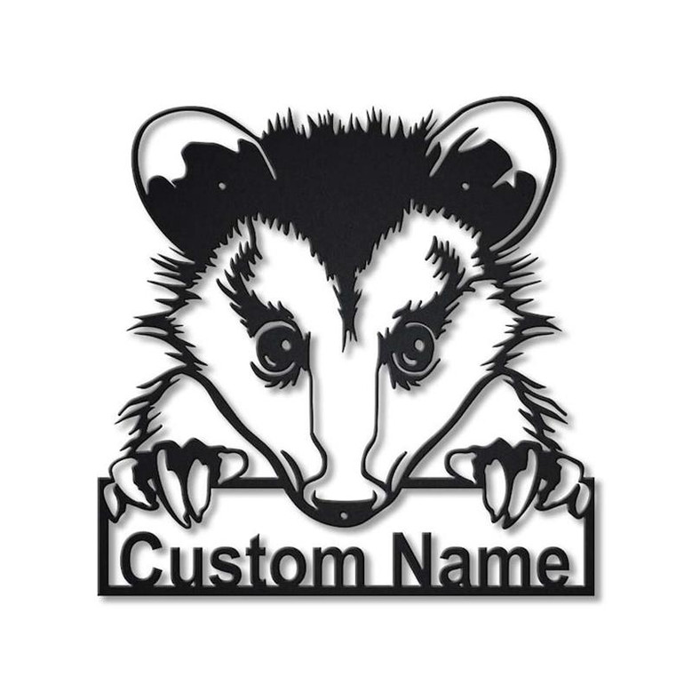 Personalized Opossum Monogram Metal Sign Art | Custom Opossum Metal Sign