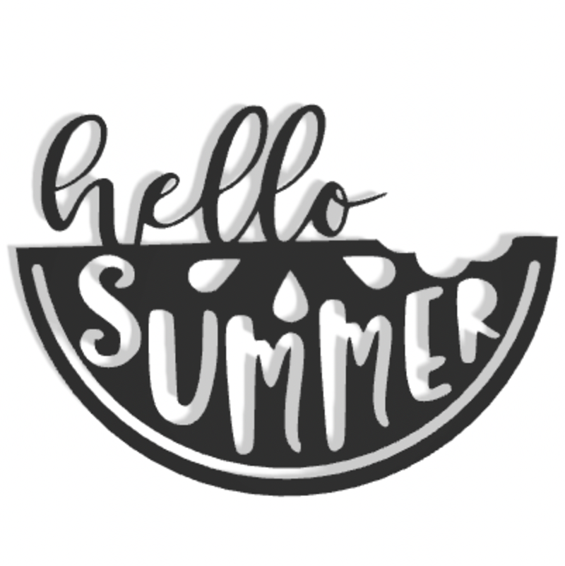 Hello Summer Watermelon Metal Signs