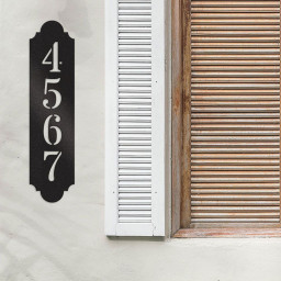 Vertical House Number, Solid Bevel Framed Custom Address Plaque, Personalized Metal Sign