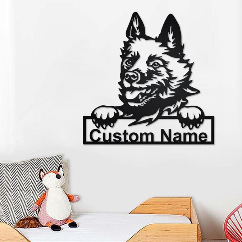 Custom Schipperke Dog Metal Wall Art, Personalized Schipperke Name Sign Decoration For Room, Schipperke Home Decor, Custom Dog, Schipperke