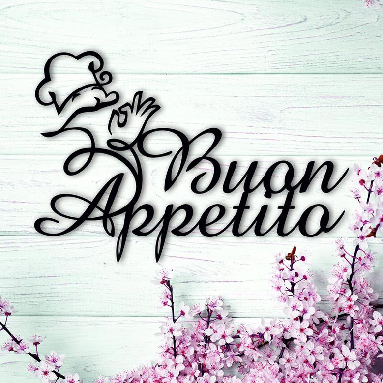 Buon Appetito Metal Sign Kitchen Wall Decor Mothers Day Gift Dining Room Wall Art Farmhouse Decor Rustic Metal Word Housewarming Gift