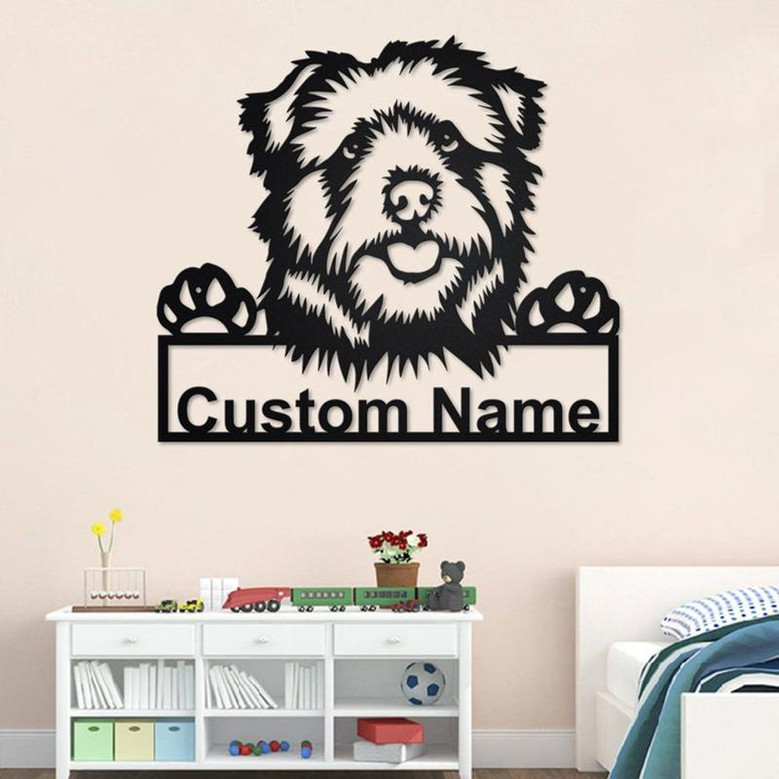 Custom Norfolk Norwich Terrier Dog Metal Wall Art, Personalized Norfolk Norwich Terrier Name Sign Decoration For Room, Dog Metal Home Decor,