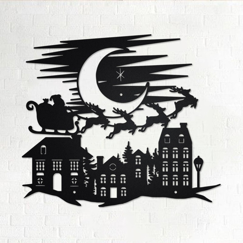 Santa Claus Merry Christmas Metal Wall Art, Santa Claus Decoration For Room, Santa Claus Home Decor, Merry Christmas Metal Sign,Xmas Gift