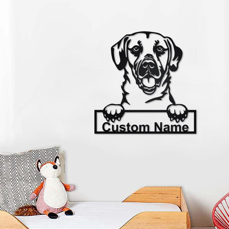Personalized Black Mouth Cur Metal Sign | Black Mouth Cur Metal Wall Art | Dog Metal Sign | Dog Lover Gift | Black Mouth Cur Lover Gift