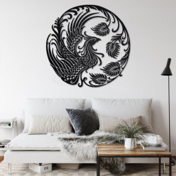 Phoenix Metal Wall Art, Phoenix Sign Decoration For Living Room, Phoenix Metal Home Decor, Phoenix