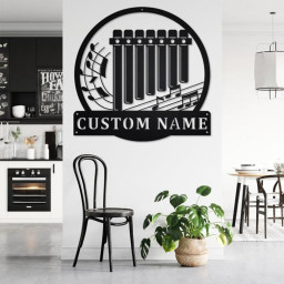 Custom Pan Flute Musical instrument Metal Wall Art, Personalized Pan Flute Teacher Name Sign Decoration For Room, Pan Flute Home Decor