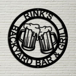 Custom Bar Theme Sign, Metal Bar Sign, Personalized Bar, Theme Sign, Personalized Bar Sign Metal Wall Art, man cave sign, backyard grill