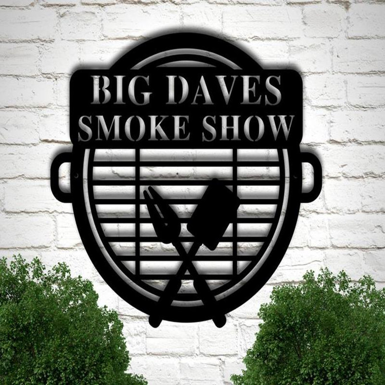 Personalized Grill N Chill Cut Metal Sign