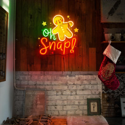 Christmas Gingerbread Oh Snap Neon Sign Merry Christmas Neon Sign Christmas Tree Decor Custom Neon Sign Christmas Gifts Holiday Neon Sign