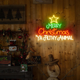 Merry Christmas Ya Filthy Animal LED Neon Sign Christmas Decor Light Christmas Tree Neon Sign Merry Christmas Neon Sign Christmas Neon Light