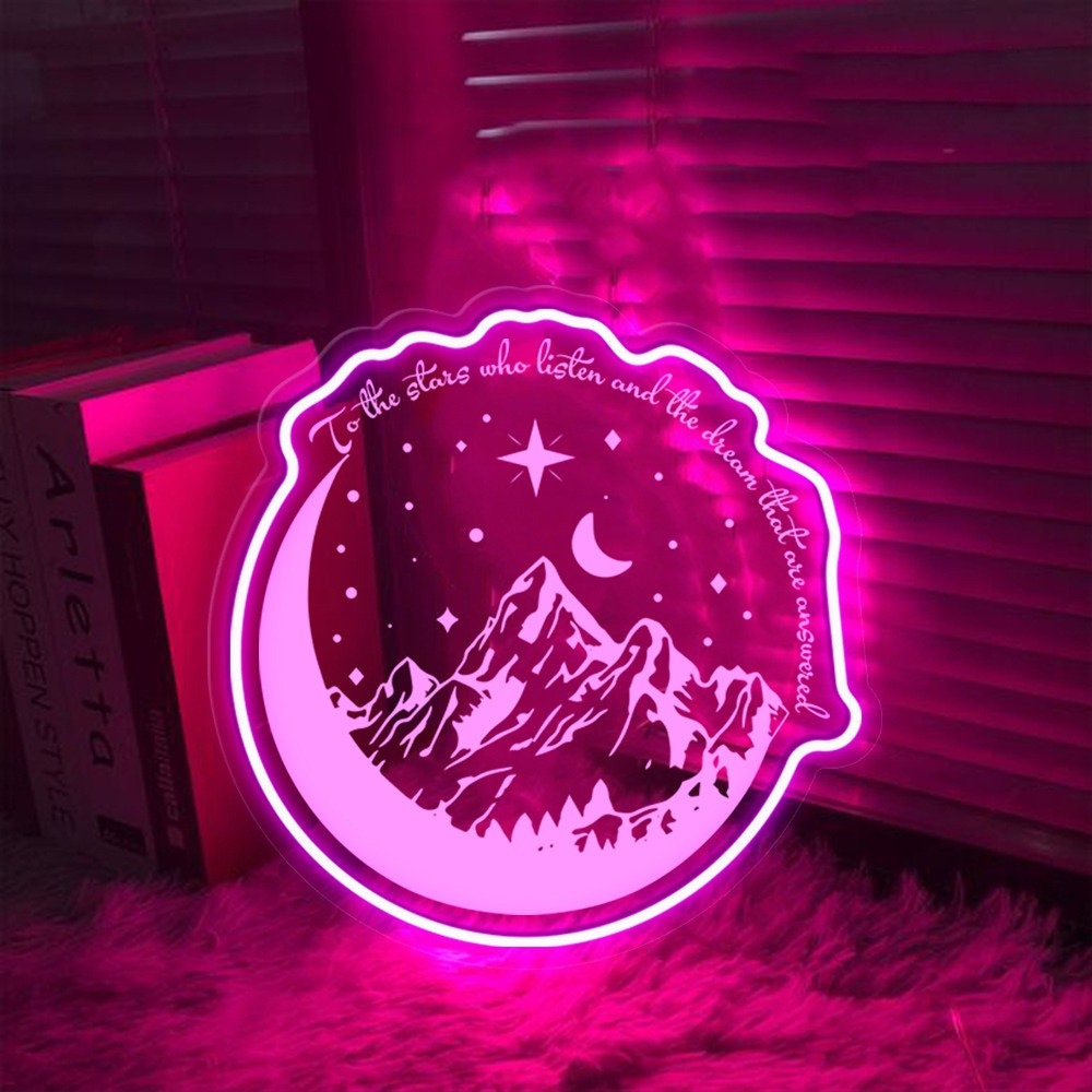 To The Stars Who Listen Neon Sign, Velaris Neon Led, Starlight Lover Gift, Star Night Light, Book Lover Gift For Her, Acotar Neon Sign Gifts
