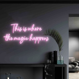 This is where magic happens Neon Sign, Custom Neon Sign Wall Decor Art, Quote Wall Sign Decor
