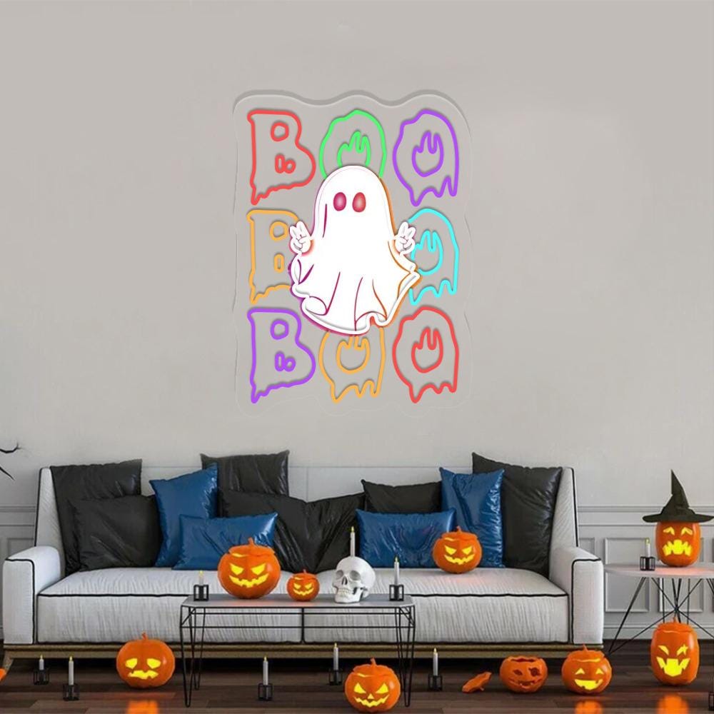 Halloween Boo Neon Sign Gifts, Neon Halloween Ghost Neon, Halloween Ghost Neon Neon, Halloween Party Neon, Boo Neon, Ghost Boo Girls Neon.