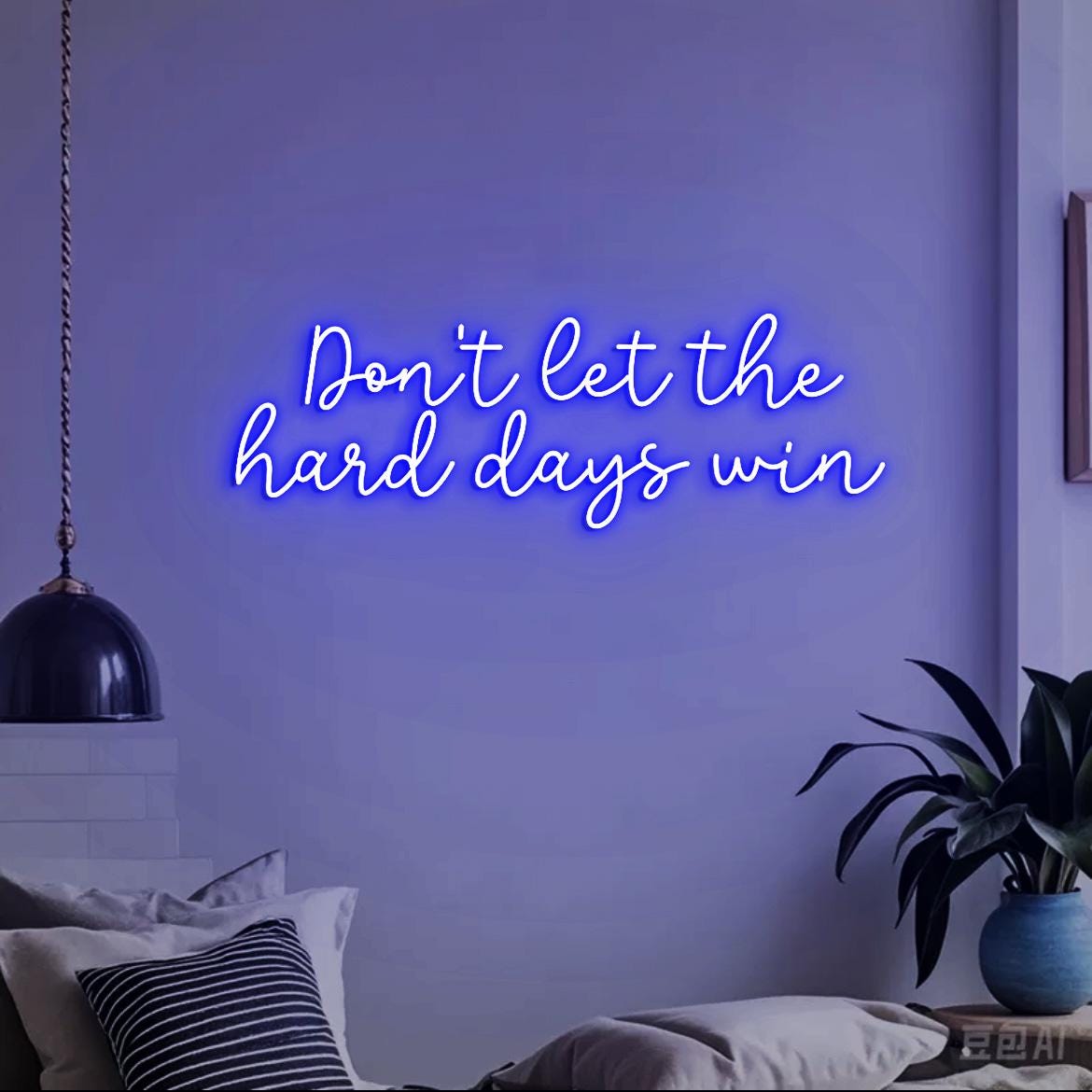 Custom Neon Sign Don't Let The Hard Days Win Motivational Quotes Sign Wall, Hard Signs Office Wall Decor Christmas Motivational Gift