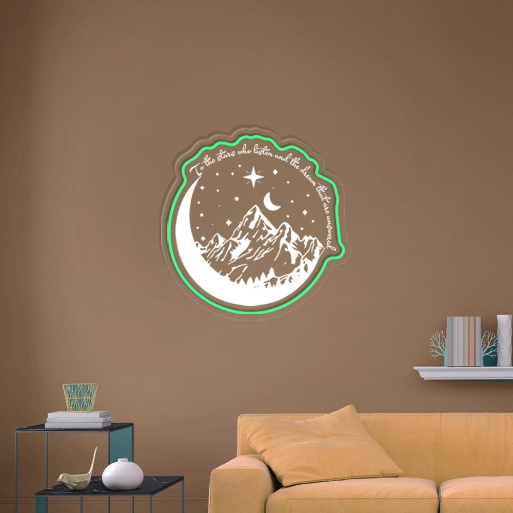 To The Stars Who Listen Neon Sign, Velaris Neon Led, Starlight Lover Gift, Star Night Light, Book Lover Gift For Her, Acotar Neon Sign Gifts