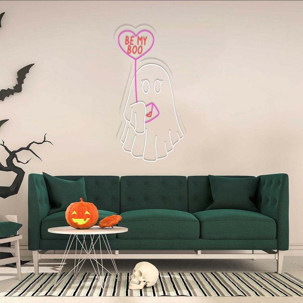 Be My Boo Neon Sign, Ghost Neon, Valentines Day Neon Sign, XOXO Neon, Women Valentines Day Neon Gifts, Heart Neon Sign, Happy Valentines