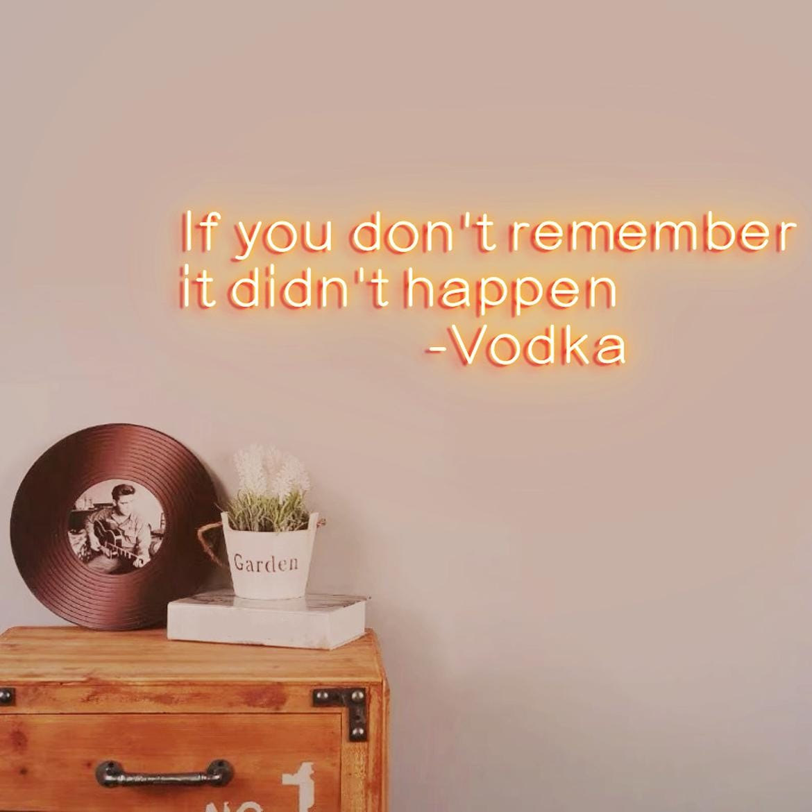 If you don't remember it didn't happen Vodka Custom Neon Sign for Vodka Wall, Vodka Room Personalized Neon Sign, Vodka Red LED Light Source
