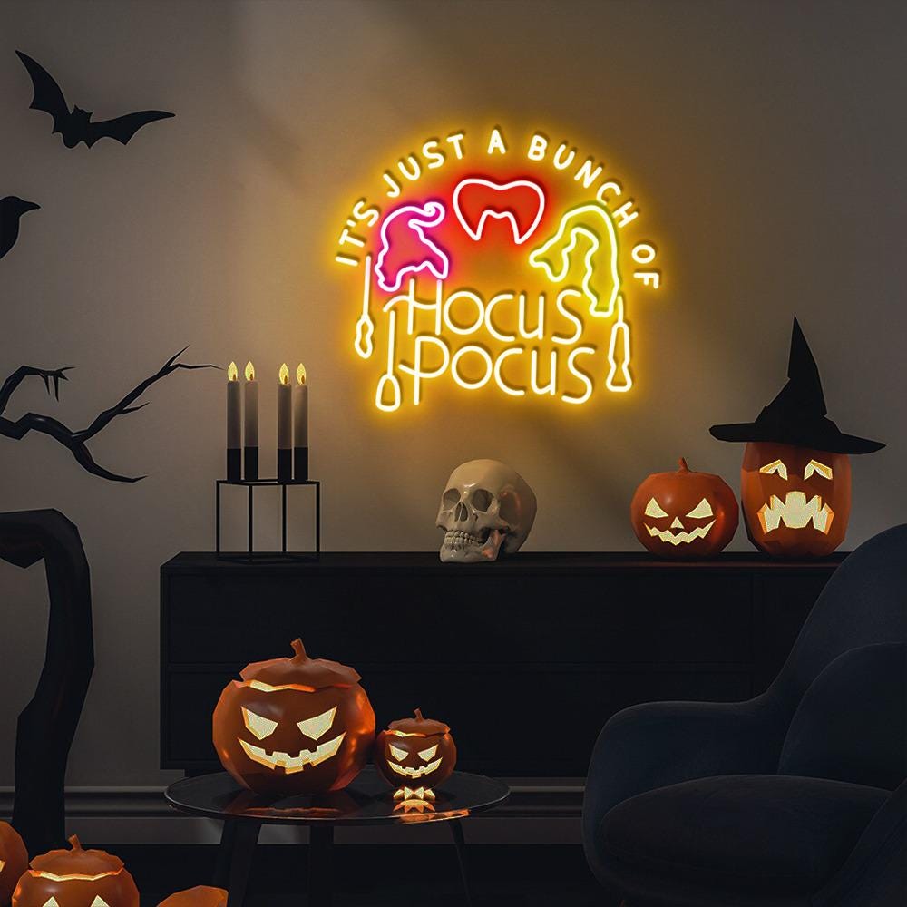It's Just a Bunch of Hocus Pocus Noen Sign, Halloween Party Noen, Hocus Pocus, Sanderson Sisters Neon, Halloween Noen , 2024 Halloween Neon