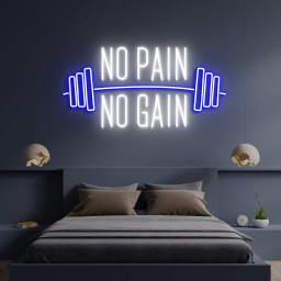 No Pain No Gain, Led Neon Sign, Gym Sign, Powerlifting Wall Art, Gym Neon Sign, Home Gym Sign, Home Fitness Decor