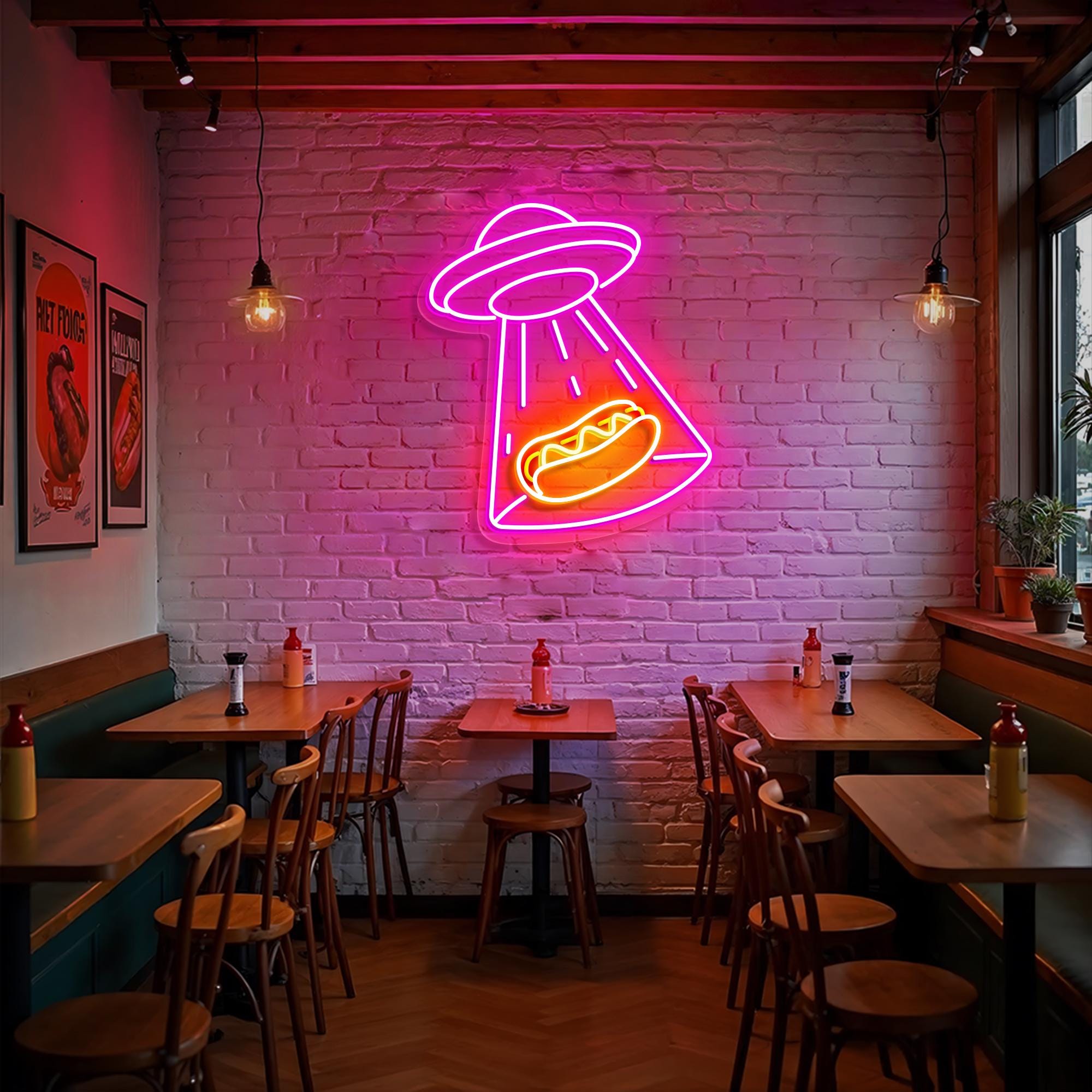 Hot Dog Neon Sign Custom Restaurant Wall Decor Outdoor Hot Dog Neon Light for Food Truck Gift for Mom Business Sign Open Signs Food Art