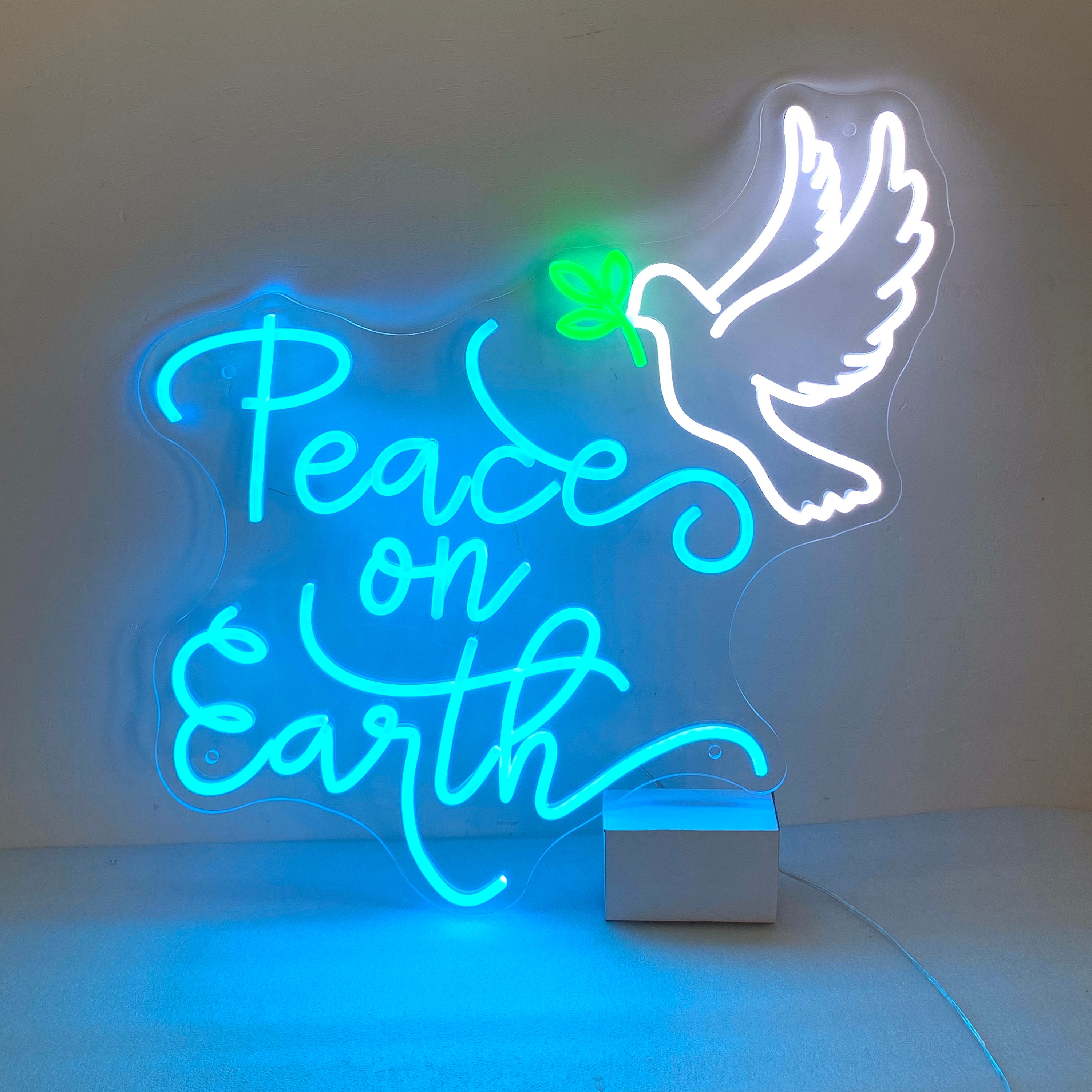 Peace on Earth Dove Neon Light, Christmas Peace Sign Wall Decor, Dove of Peace, Peace on Earth Sign, Christmas Peace Decor