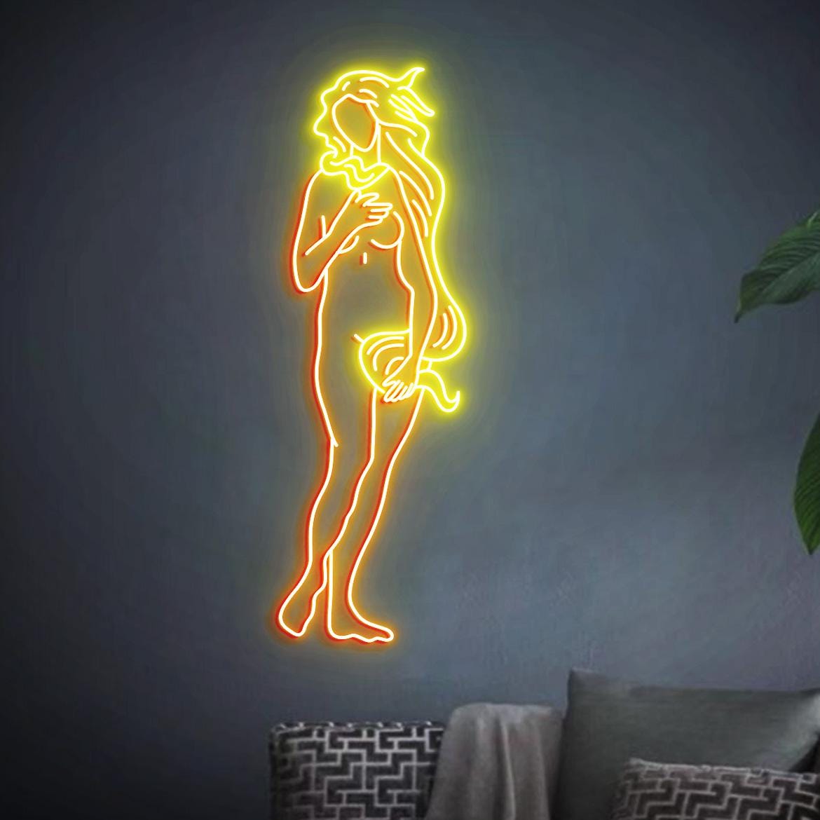 Venus Neon Sign, The Birth of Venus Art, Aphrodite Art Home Decor Neon Light, Greek Goddess Status Art, Greek Home Decor, Venus Goddess Art