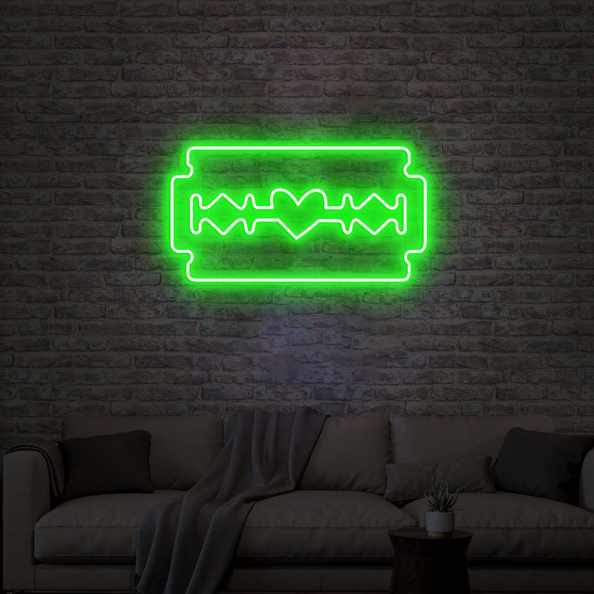 Razor Blade Neon Light, Neon Sign Light Decor, Barber Shop Neon Sign, Shaving Razor Bedroom Neon Lights, Razor Blade Wall Decoration