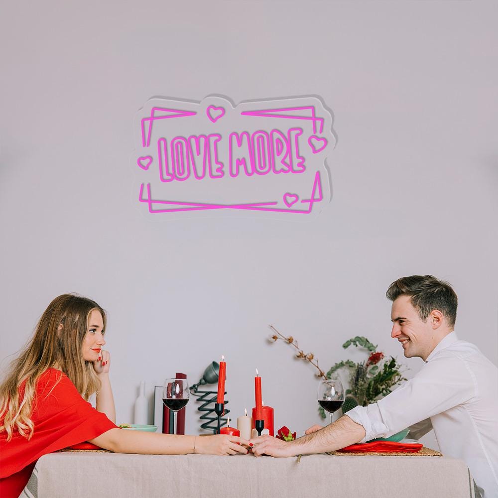 Love More Neon Sign, Love Valentines Neon, Valentine's Day Neon Sign, Valentines Day Gifts Neon Sign, Valentine Neon, Happy Valentines Day