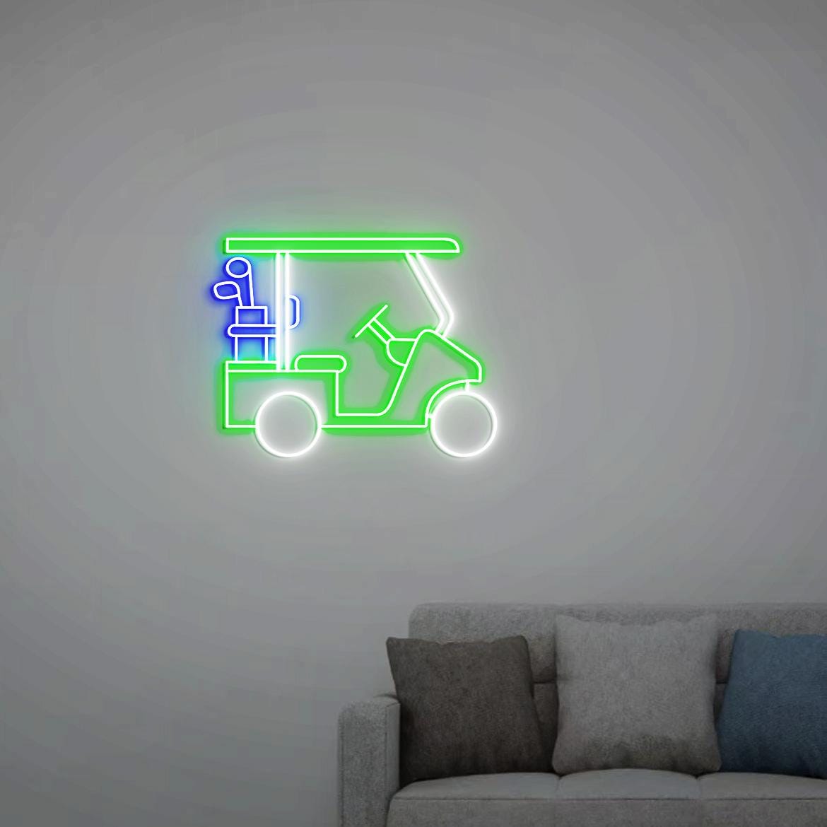 Golf Cart Neon Sign, Personalized Golf Cart Sign, Golf Art for Home Office Wall Decorations, Golfer Gift, Gift for Golf Lovers, Golf Sign