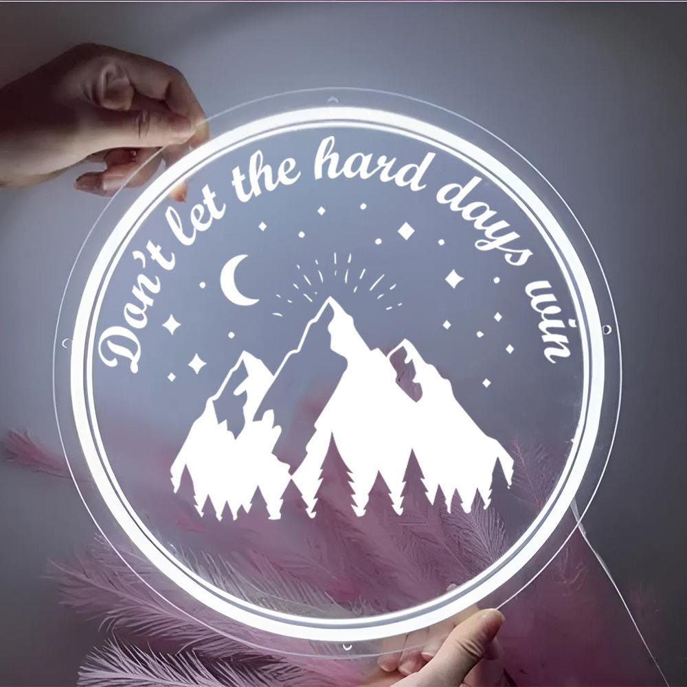 Don’t Let the Hard Days Win Neon Sign, Velaris Neon Led, Starlight Lover Gift, Star Night Light, Book Lover Gift For Her, Acotar Neon Gifts