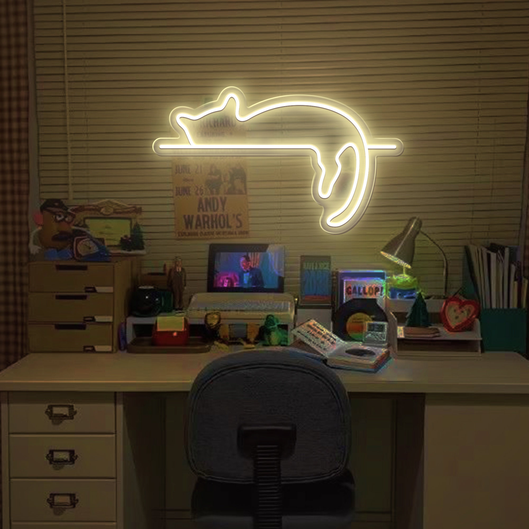Cute Cat Neon Sign|Kid Room Wall Light|Handmade LED Neon| Children room decoration|Cat Wall custom neon decor|Gifts for kids
