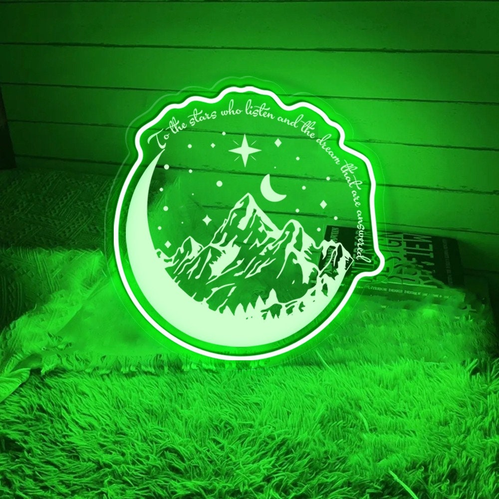 To The Stars Who Listen Neon Sign, Velaris Neon Led, Starlight Lover Gift, Star Night Light, Book Lover Gift For Her, Acotar Neon Sign Gifts