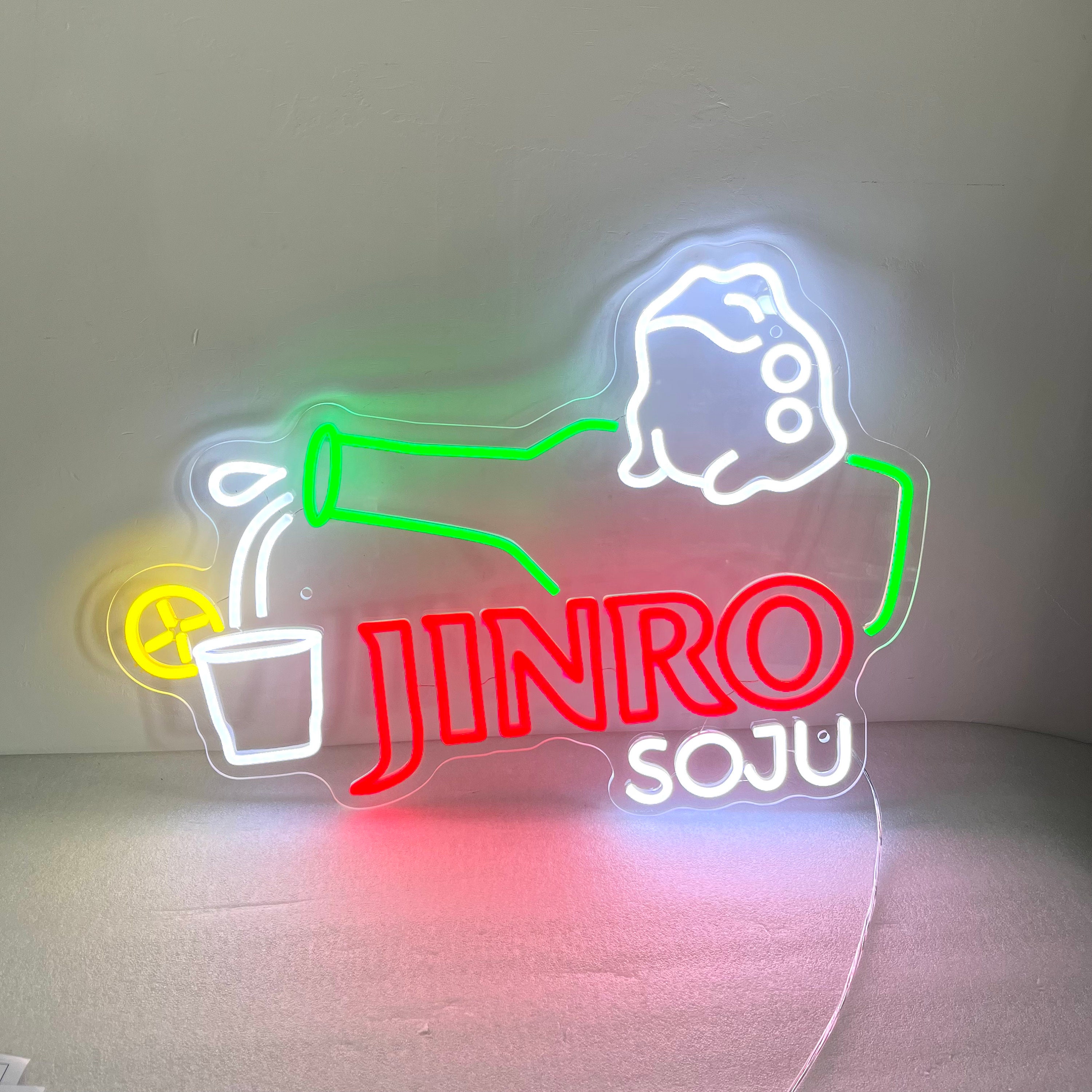 Jinro Soju Neon Light| Soju Neon Sign| Korean Wall Decor| Home Bar Neon Sign