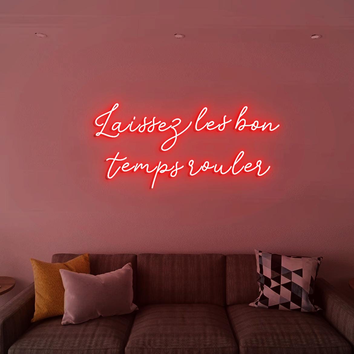 Laissez Les Bon Temps Rouler Neon Sign, Mardi Gras Season Wall Decor Decor, Mardi Gras Themed Celebration Wall Backdrop Decor