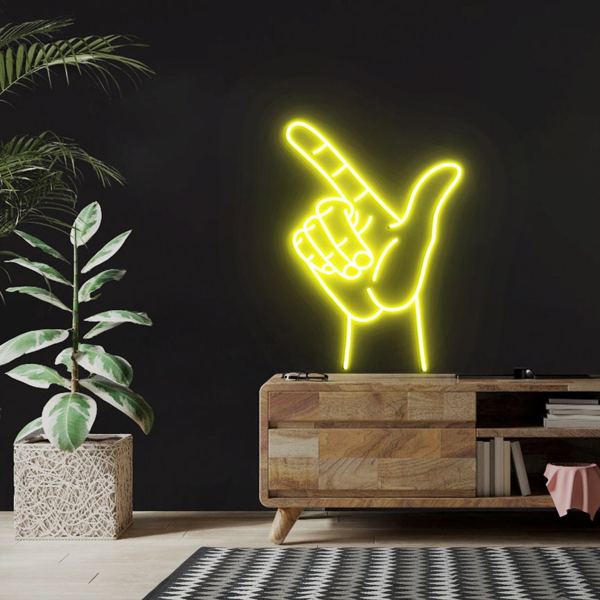 Texas Tech Hand Neon Sign, Hand Gesture, Guns Up, Texas Tech Neon Sign, Tech Hand Wall Art Sign