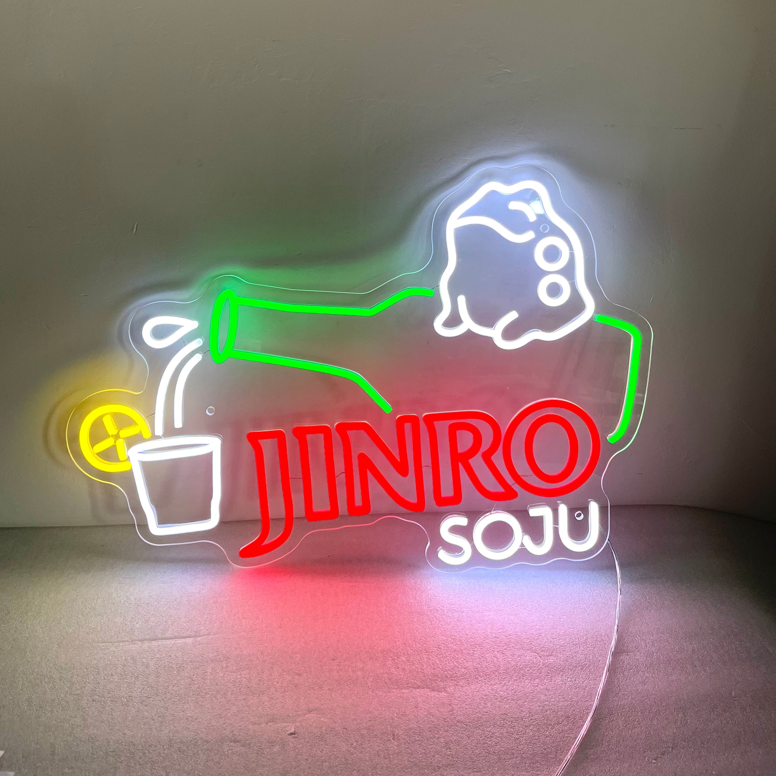 Jinro Soju Neon Light| Soju Neon Sign| Korean Wall Decor| Home Bar Neon Sign
