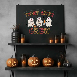 Night Shift Crew, Halloween Nurse Neon Sign, Spooky Nurse Neon Gifts, Registered Nurse Neon Sign, Nursing School Neon, Halloween RN Neon