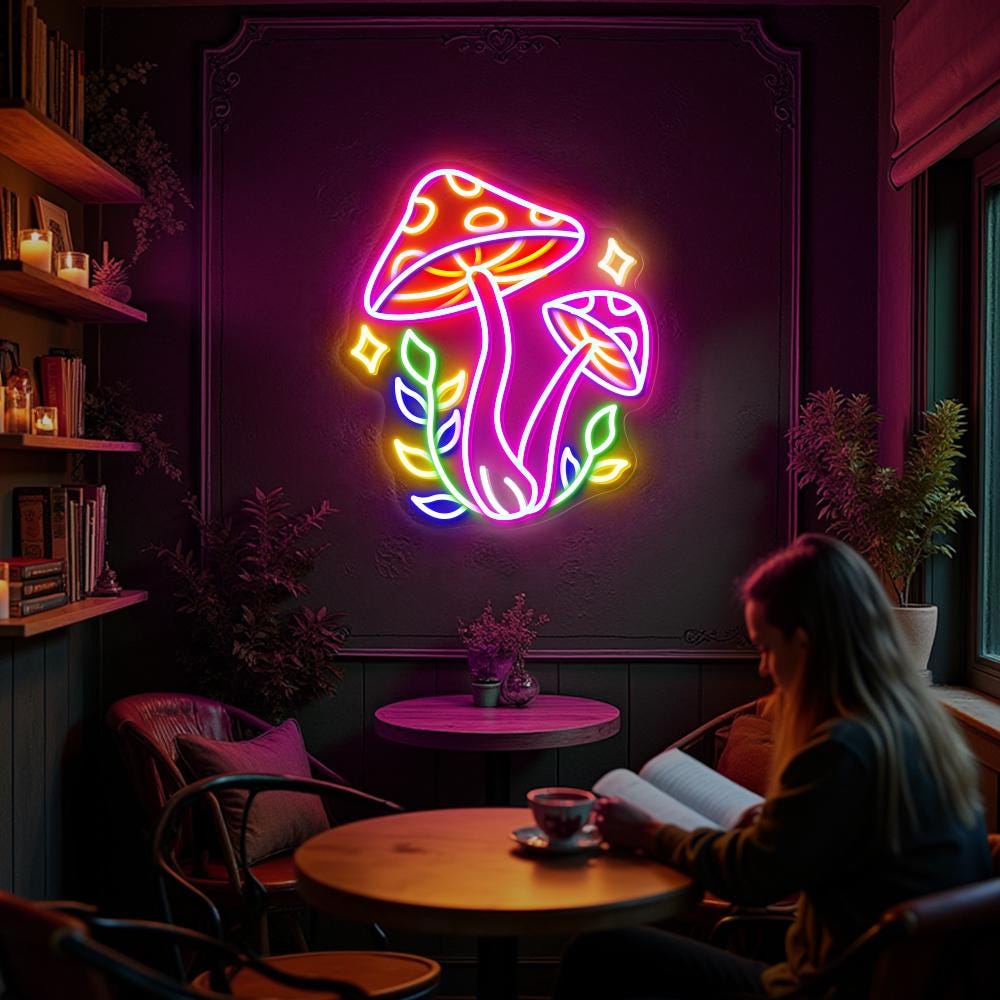 Mushroom Neon Sign, Colorful Mushroom Led Neon Sign, Aesthetic Wall Art, Living Room Bedroom Neon Sign, Custom Neon Sign, Mushroom Led Light