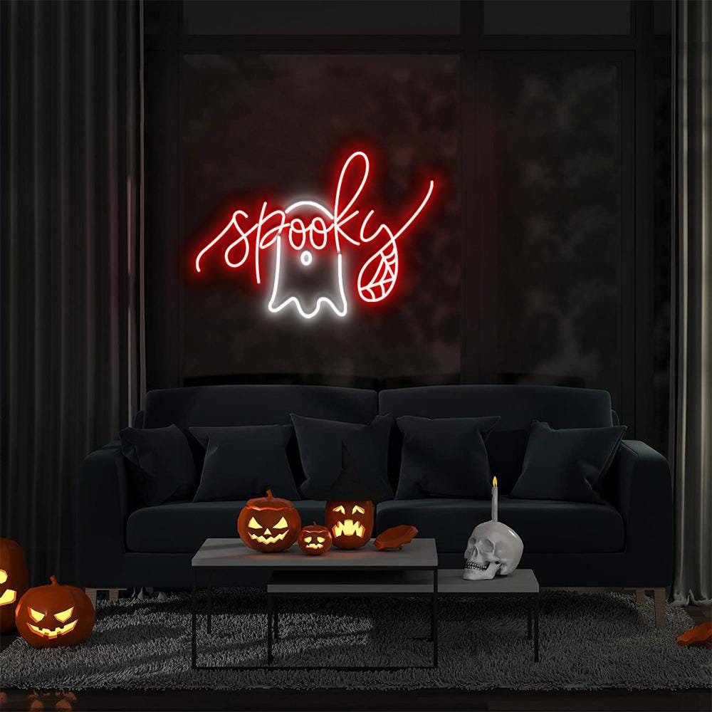 Spooky Neon Sign, Halloween Neon Led Sign, Halloween Gifts, Ghost Neon, Cute Halloween Neon Sign, Halloween Neon, Halloween Neon Sign Gifts
