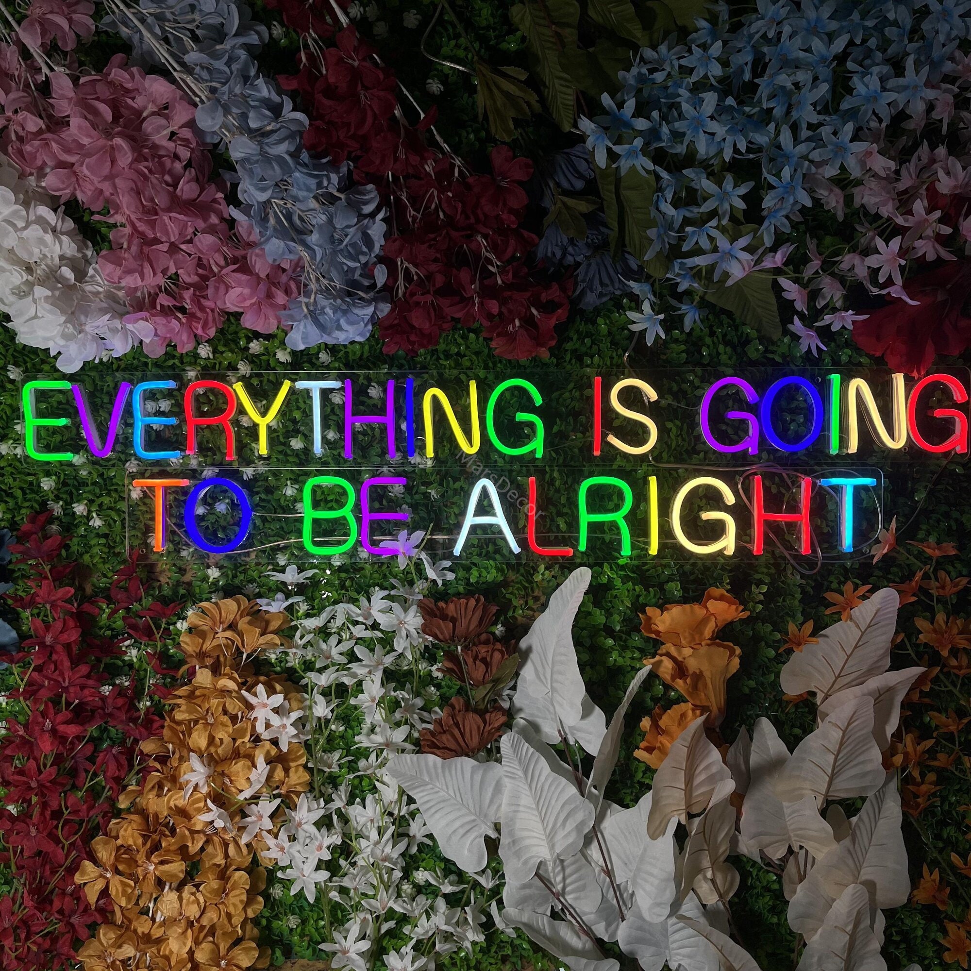 Custom Neon Sign | Everyting is going to be alright Neon Sign | Neon Sign Bedroom | Led Neon Sign | Neon Sign Art | Neon Sign Wall Decor