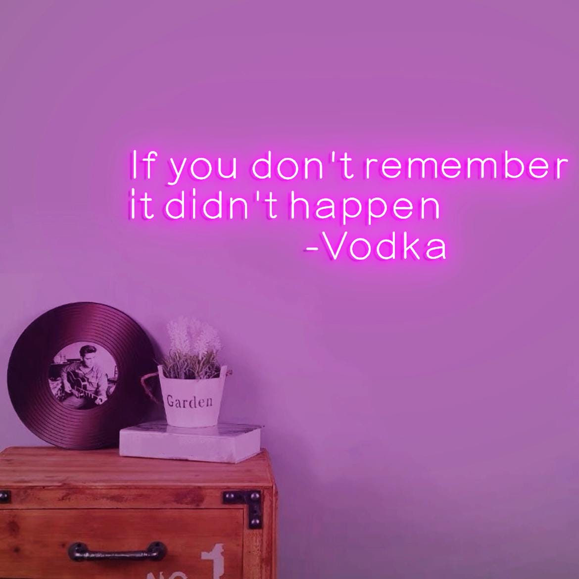 If you don't remember it didn't happen Vodka Custom Neon Sign for Vodka Wall, Vodka Room Personalized Neon Sign, Vodka Red LED Light Source