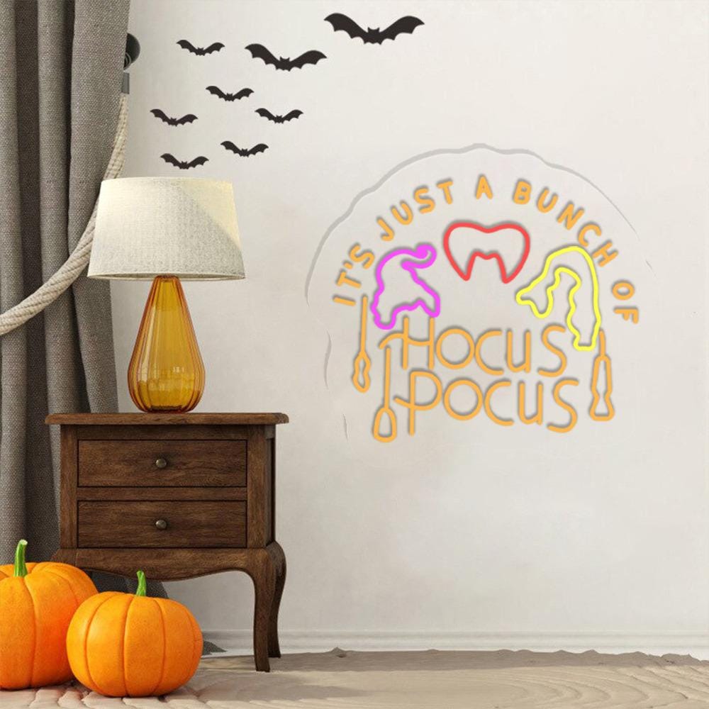 It's Just a Bunch of Hocus Pocus Noen Sign, Halloween Party Noen, Hocus Pocus, Sanderson Sisters Neon, Halloween Noen , 2024 Halloween Neon
