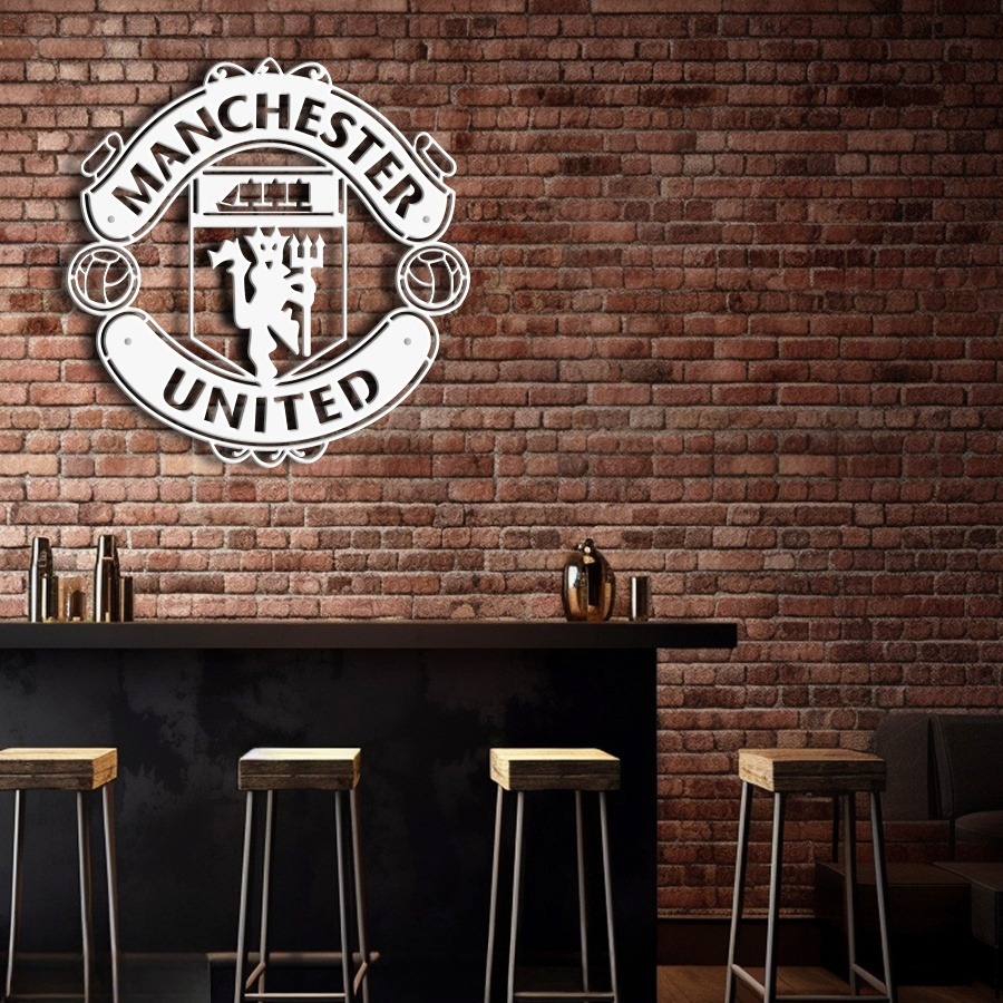 Manchester United FC Emblem Metal Signs Raised Steel Wall Art