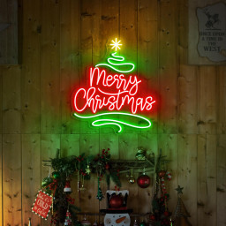 Christmas Tree LED Neon Sign, Festive Holiday Wall Light, Modern Christmas Decor, Holiday Party Neon Light, Seasonal LED Wall Art