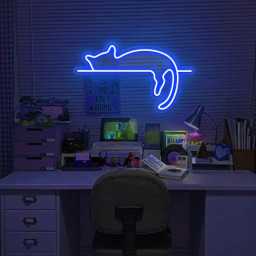 Cute Cat Neon Sign|Kid Room Wall Light|Handmade LED Neon| Children room decoration|Cat Wall custom neon decor|Gifts for kids